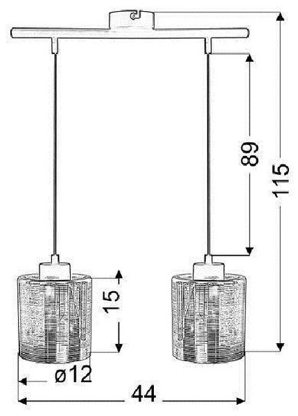 Podwójna chromowana lampa wisząca nad wyspę - 5X V062 Z7-H40