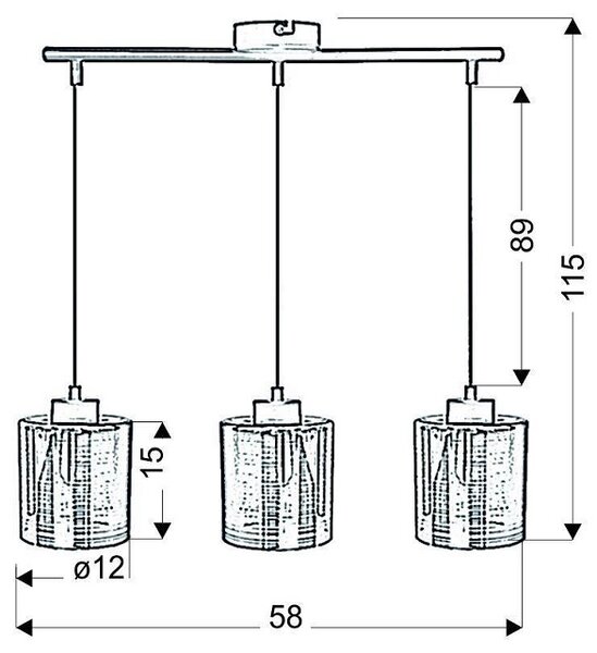 Potrójna lampa wisząca glamour V063 B2-A19