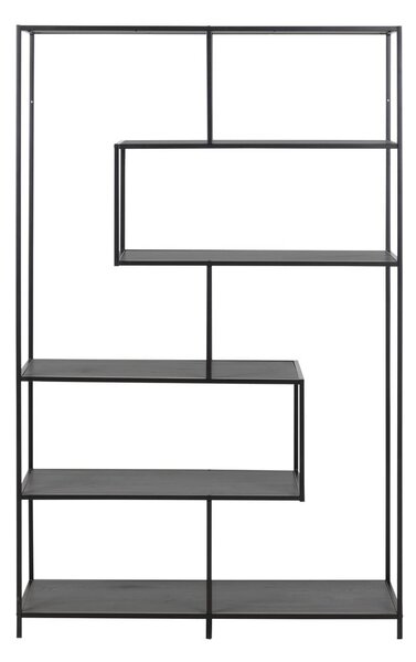 Czarny regał w dekorze jesionu 114x185 cm Seaford – Actona