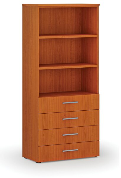 Szafa biurowa z szufladami PRIMO WOOD, 800 x 420 x 1781 mm, wiśnia