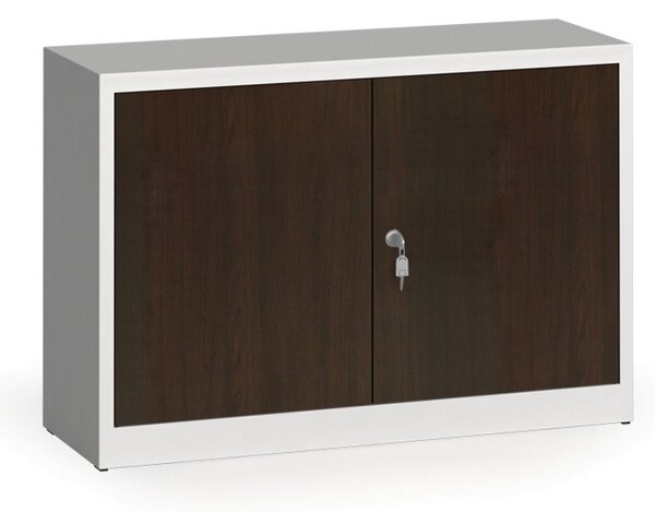 Szafy spawane z laminowanymi drzwiami, 800 x 1200 x 400 mm, RAL 7035/wenge