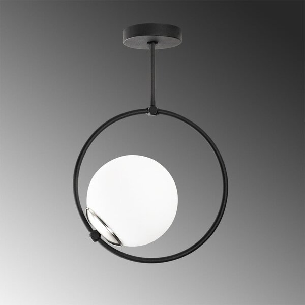 Czarna lampa wisząca ze szklanym kloszem Chandelier – Opviq lights