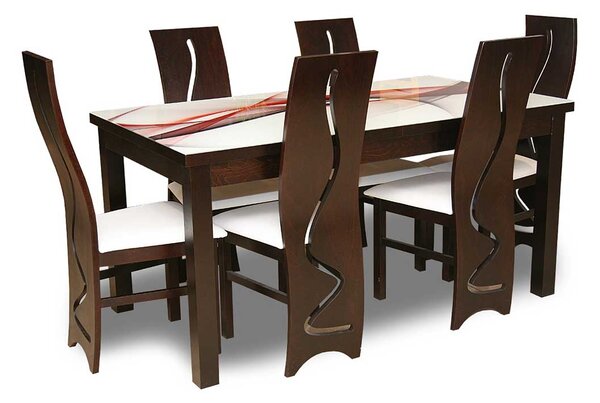 Stół rozkładany SJ71G o wym. 160/90 + 50 cm szkło Lacobel