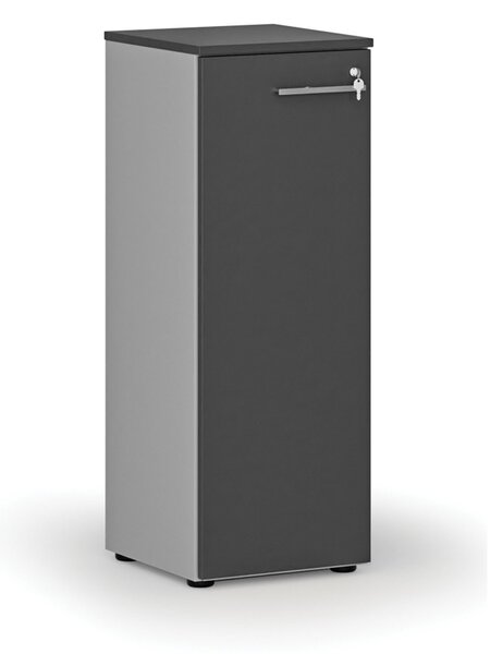 Szafa biurowa niska z drzwiami PRIMO GRAY, 400 x 420 x 1087 mm, szary/grafit