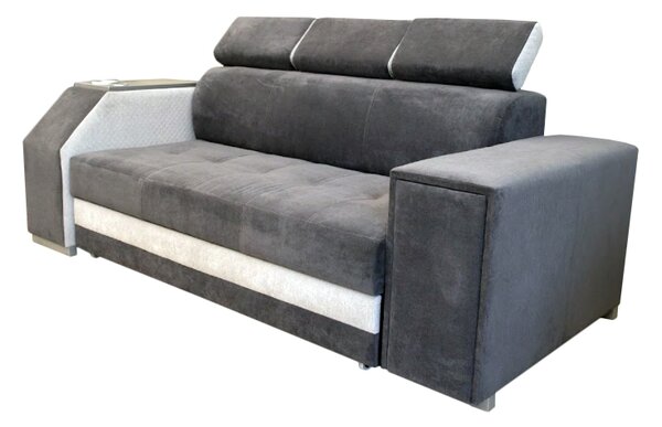 Sofa LOGO I 3-osobowa z funkcją spania, barkiem, uchwytem na kubek, kontakt, półką