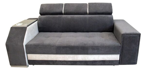 Sofa LOGO I 3-osobowa z funkcją spania, barkiem, uchwytem na kubek, kontakt, półką