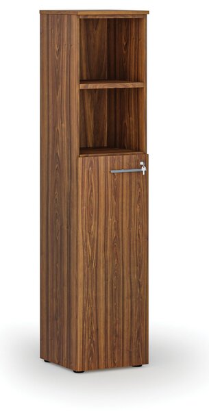 Szafa biurowa kombinowana PRIMO WOOD, drzwi na 3 poziomach, 400 x 420 x 1781 mm, orzech