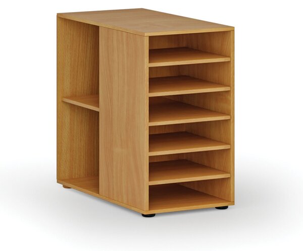 Dostawna szafka półkowa do biurka PRIMO WOOD, lewa, buk