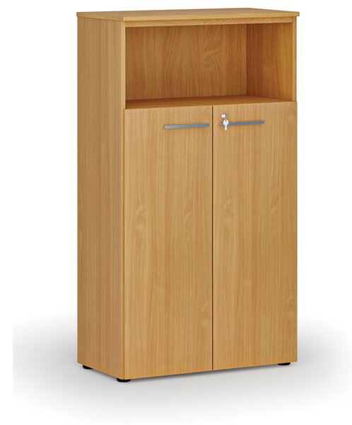Szafa biurowa kombinowana PRIMO WOOD, drzwi na 3 poziomach, 800 x 420 x 1434 mm, buk