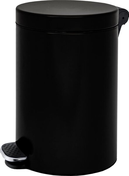 Kosz z pedałem,śmietnik, 12l, płynne zamykanie, lakierowany czarny