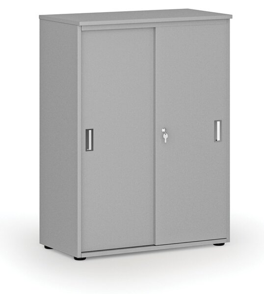 Szafa biurowa z drzwiami przesuwnymi PRIMO GRAY, 800 x 420 x 1087 mm, szary
