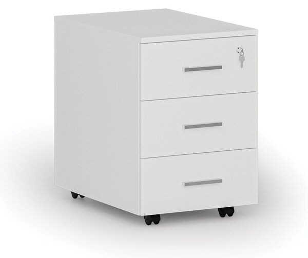 Kontener biurowy mobilny SOLID, 3 szuflady, biały