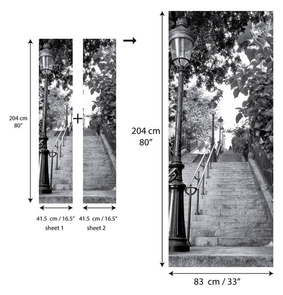 Naklejka adhezyjna na drzwi Ambiance Parisian Stairs