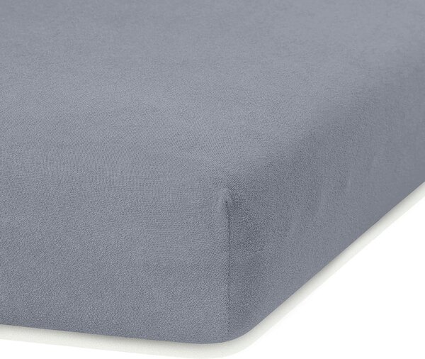 Szare prześcieradło frotte z gumką 180x200 cm Ruby – Restilo