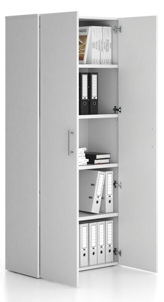 Szafa biurowa wysoka SOLID, 800 x 400 x 1830 mm, biały