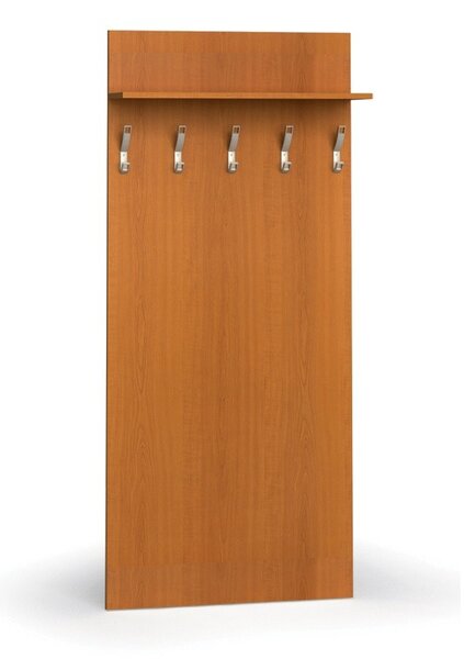Garderoba z wieszakami PRIMO WOOD, 5 haczyków, półka, tekstura drewna pionowa, czereśnia