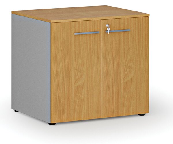 Szafa biurowa z drzwiami PRIMO GRAY, 800 x 640 x 735 mm, szary/buk