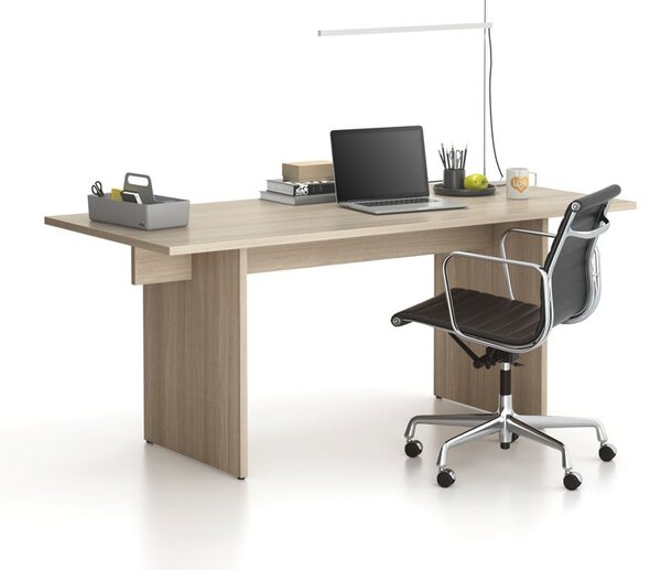 Biurko single SOLID, 180x80 cm, dąb naturalny