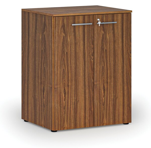 Szafa biurowa z drzwiami PRIMO WOOD, 2 półki, 800 x 640 x 1027 mm, orzech