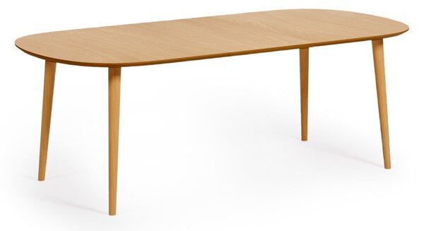 Okrągły rozkładany stół w dekorze dębu ø 160 cm Oqui – Kave Home
