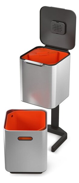 Stalowy kosz na śmieci do segregacji odpadów 40 l Totem Compact – Joseph Joseph