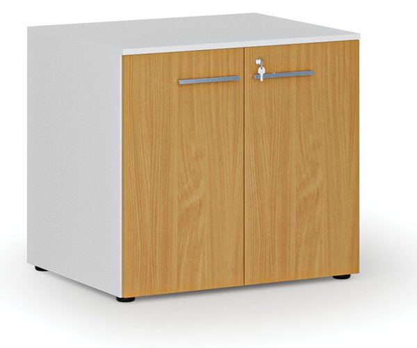 Szafa biurowa z drzwiami PRIMO WHITE, 800 x 640 x 735 mm, biały/buk