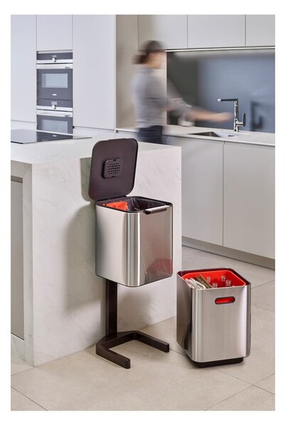 Stalowy kosz na śmieci do segregacji odpadów 40 l Totem Compact – Joseph Joseph