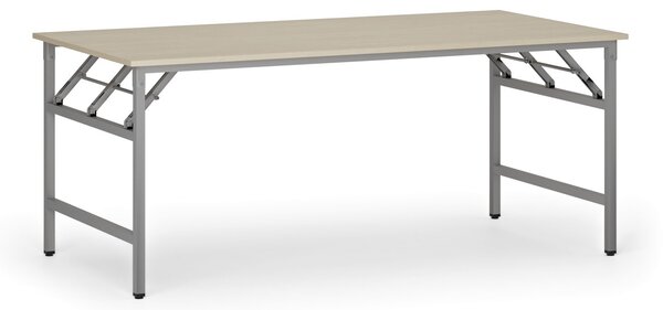 Stół konferencyjny FAST READY, 180x90 cm, szaro-srebrna podstawa, brzoza