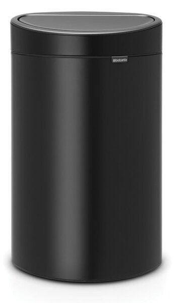 Stalowy kosz na śmieci otwierany na dotyk w kolorze matowej czerni 40 l Touch Bin – Brabantia