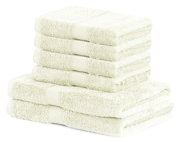 Komplet 6 jasnobeżowych ręczników DecoKing Bamby Ecru