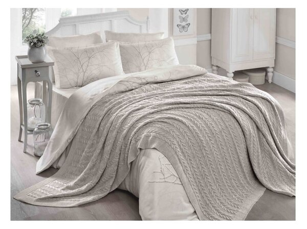 Szarobeżowa narzuta na łóżko Homemania Decor Hannola, 220x240 cm