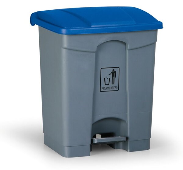 Uniwersalny kosz na śmieci do segregacji z pedałem, 45 l, 390 x 360 x 590 mm, niebieski