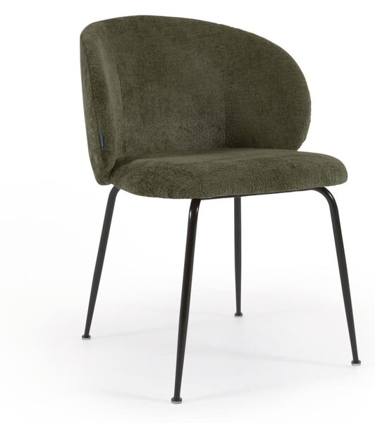 Zielony tapicerowany fotel jadalniany Minna – Kave Home