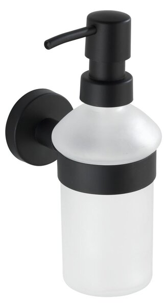 Ścienny szklany dozownik do mydła w kolorze matowej czerni 200 ml Bosio – Wenko