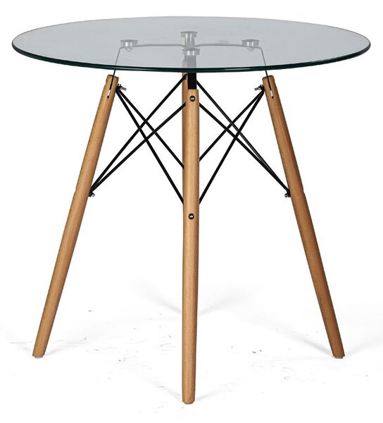 Szklany stół VIDRIO, średnica 80 cm