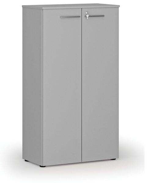 Szafa biurowa z drzwiami PRIMO GRAY, 800 x 420 x 1434 mm, szary