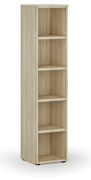Regał biurowy PRIMO WOOD, 400 x 420 x 1781 mm, dąb naturalny