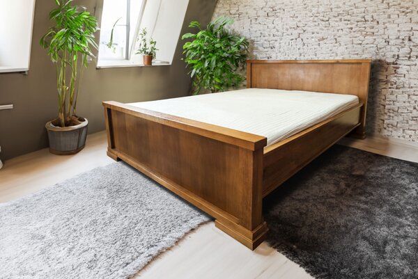 Łóżko dębowe Dylan łóżko 140x200 cm z drewna dębowego styl klasyczny