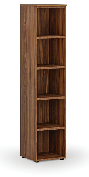 Regał biurowy PRIMO WOOD, 400 x 420 x 1781 mm, orzech