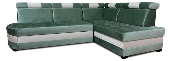 Narożnik ENZO V 260/185 cm regulowane zagłówki z funkcją spania