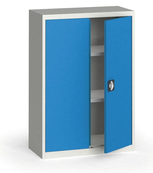 Szafa metalowa, 1150 x 800 x 400 mm, 2 półki, szara/niebieska