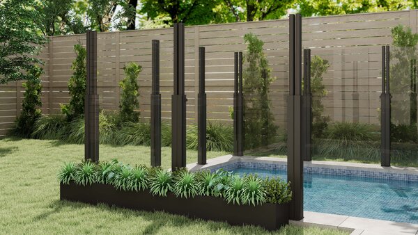 Ogrodzenie szklane 90 x 110 / 180 cm Anthracite - GUTROOF