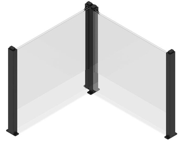 Ogrodzenie szklane 90 x 110 / 180 cm Anthracite - GUTROOF