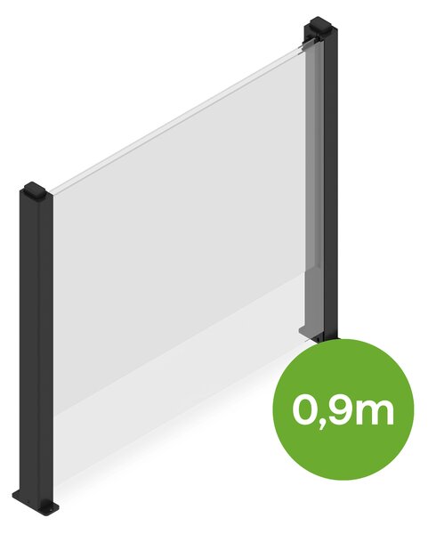 Ogrodzenie szklane 90 x 110 / 180 cm Anthracite - GUTROOF