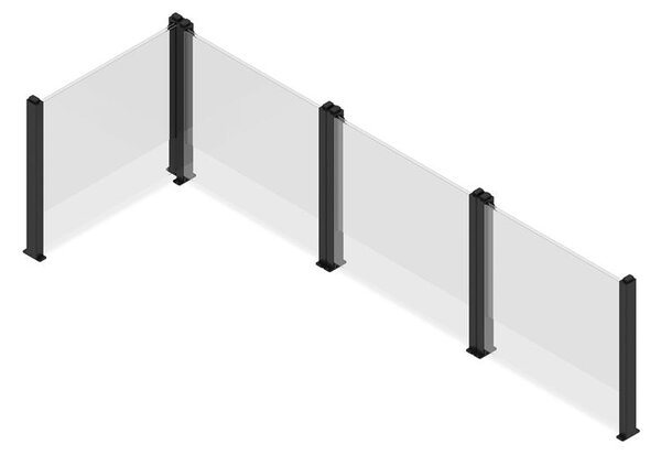 Ogrodzenie szklane 90 x 110 / 180 cm Anthracite - GUTROOF