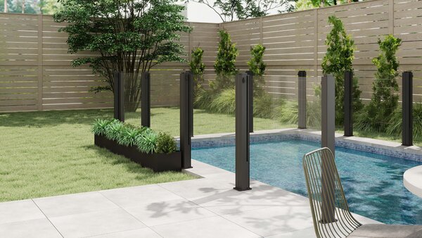 Ogrodzenie szklane 90 x 110 / 180 cm Anthracite - GUTROOF