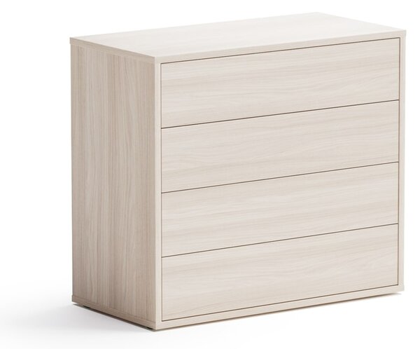 Biurowa komoda z szufladami BLOCK, 800 × 400 × 710 mm, 4 szuflady, dąb naturalny
