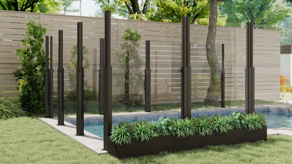 Ogrodzenie szklane 90 x 110 / 180 cm Anthracite - GUTROOF