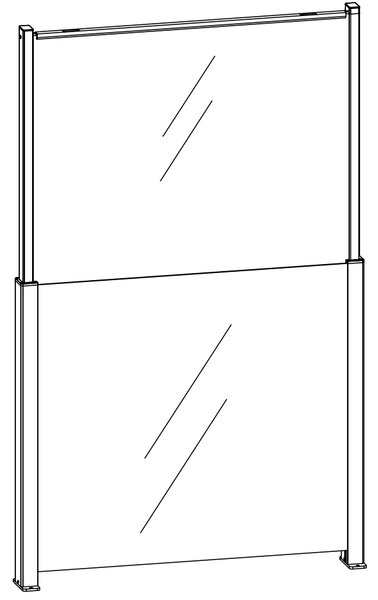 Ogrodzenie szklane 90 x 110 / 180 cm Anthracite - GUTROOF