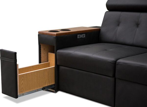 Narożnik skórzany, kanapa narożna 280/260 cm Tulum XVIII 1x relax elektryczny